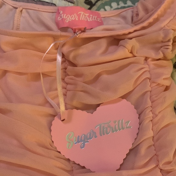 Sugar thrillz bubblegum pink ruched mini dress size Xs so very Barbie - Picture 2 of 3